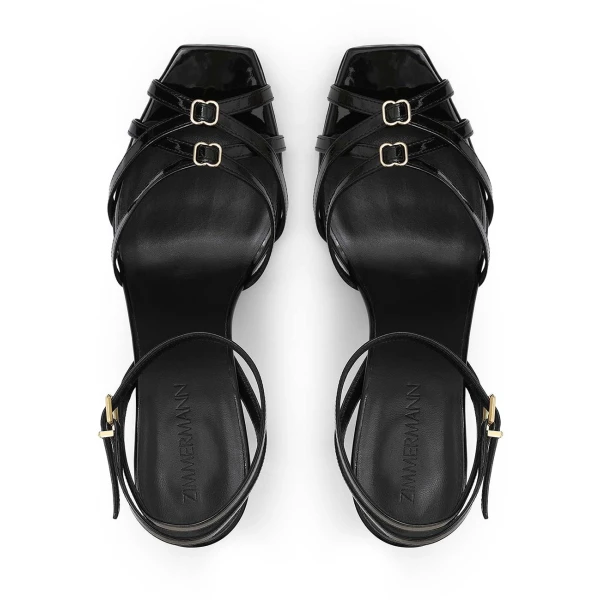 Zimmermann Solstice Sandal 85 in Black | Sandals | Coveti, view 4