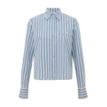 Zimmermann Stripe Boxy Shirt in Blue | Tops | Coveti