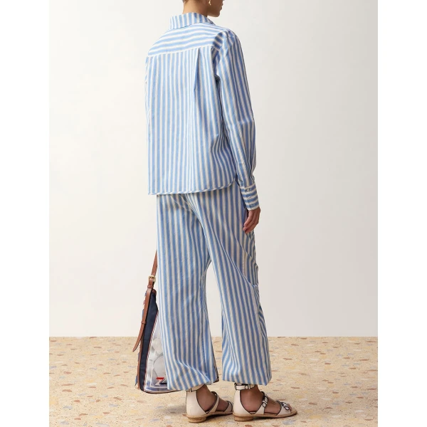 Zimmermann Stripe Harem in Blue | Pants | Coveti, view 4