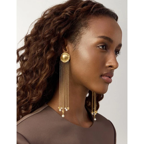 Zimmermann Volute Chandeliers in Gold | Earrings | Coveti, view 2