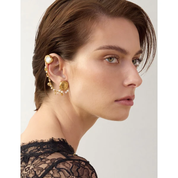 Zimmermann Volute Earcuff in Gold | Earrings | Coveti, view 2