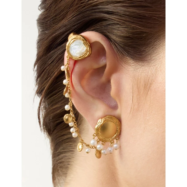 Zimmermann Volute Earcuff in Gold | Earrings | Coveti, view 4