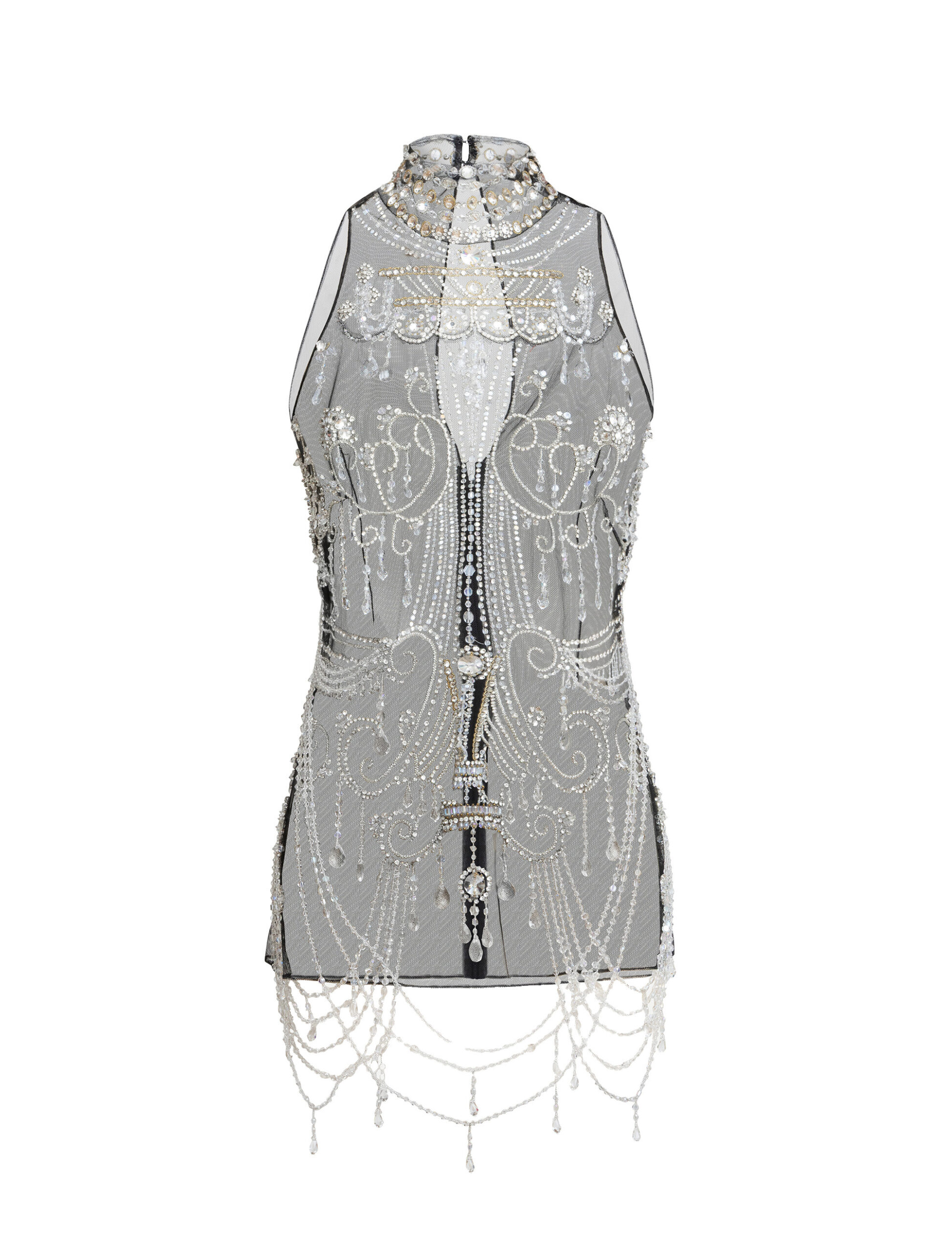 Zuhair Murad Embroidered Halter Top in Black and Silver Zuhair Murad Embroidered Halter Top in Black and Silver | Sequin & Embellished Tops | Coveti