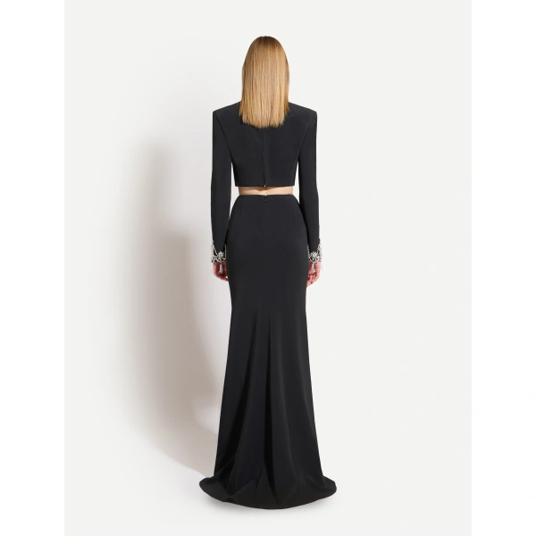Zuhair Murad Embroidered Skirt in Black and Silver | Maxi Skirts | Coveti