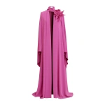 Zuhair Murad Floral Detail Cady Long Coat in Violet Quartz | Cape Coats | Coveti