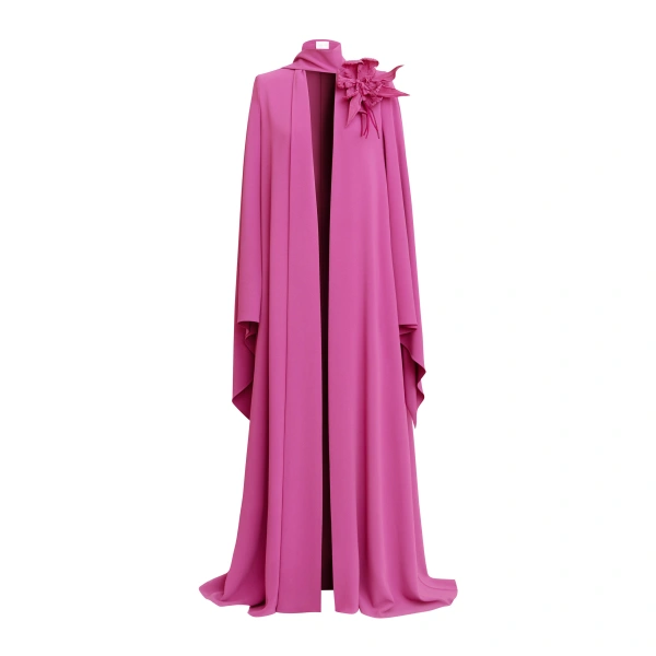Floral Detail Cady Long Coat in Violet Quartz