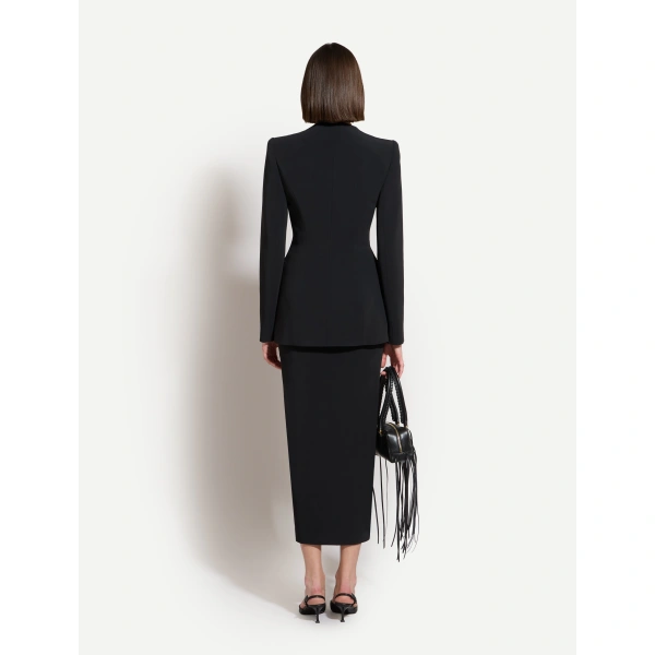 Zuhair Murad Lace-Up Cady Jacket in Black | Blazers | Coveti