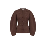 Destree Adrian Wool Knit Jacket in Brown | Cardigans | Coveti