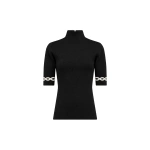 Destree Agathe Wool Knit Top in Black and White | Sweaters | Coveti