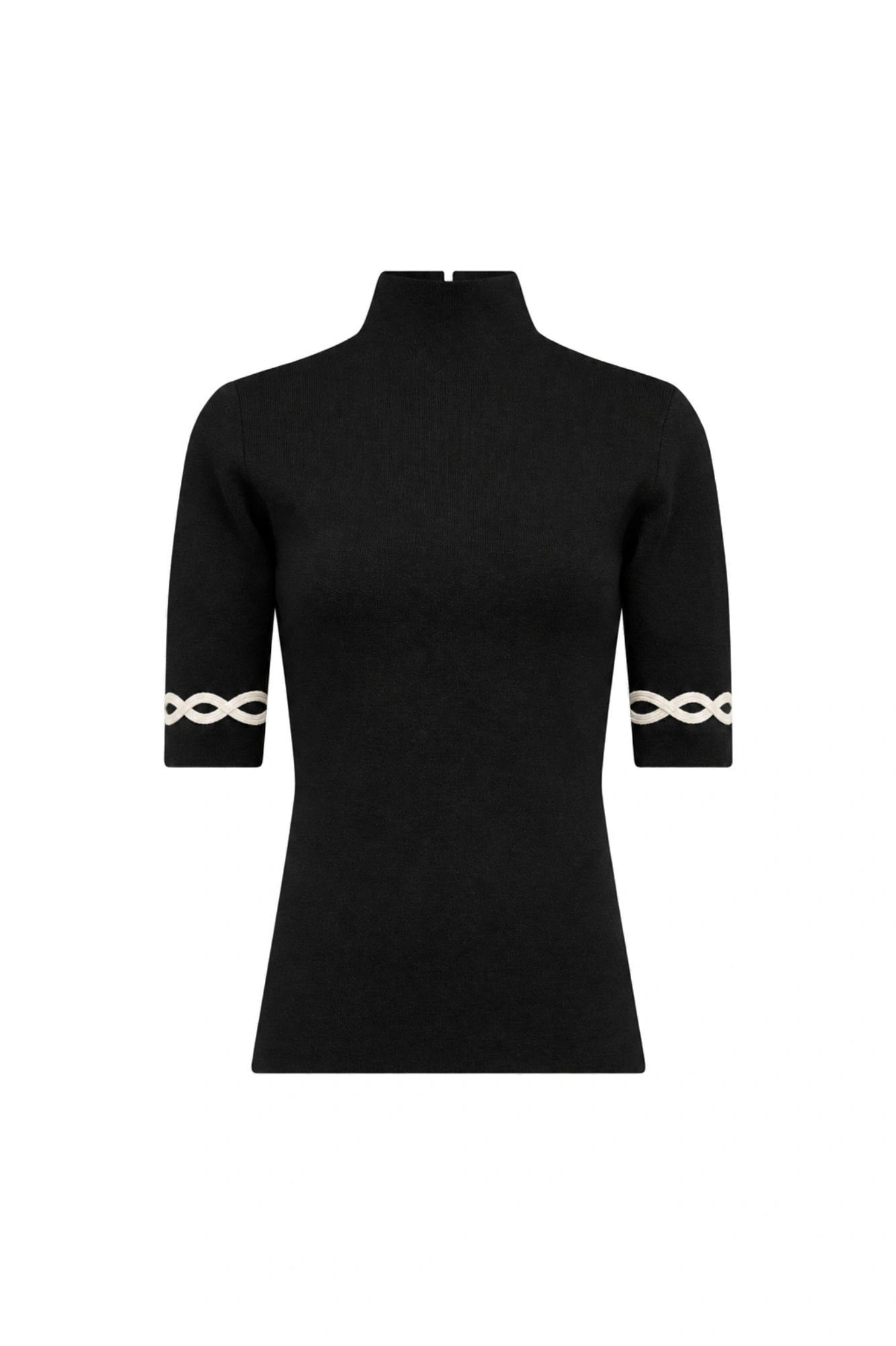 Destree Agathe Wool Knit Top in Black and White Destree Agathe Wool Knit Top in Black and White | Sweaters | Coveti