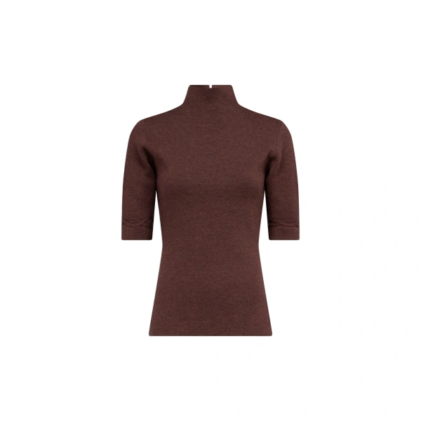 Agathe Wool Knit Top in Brown