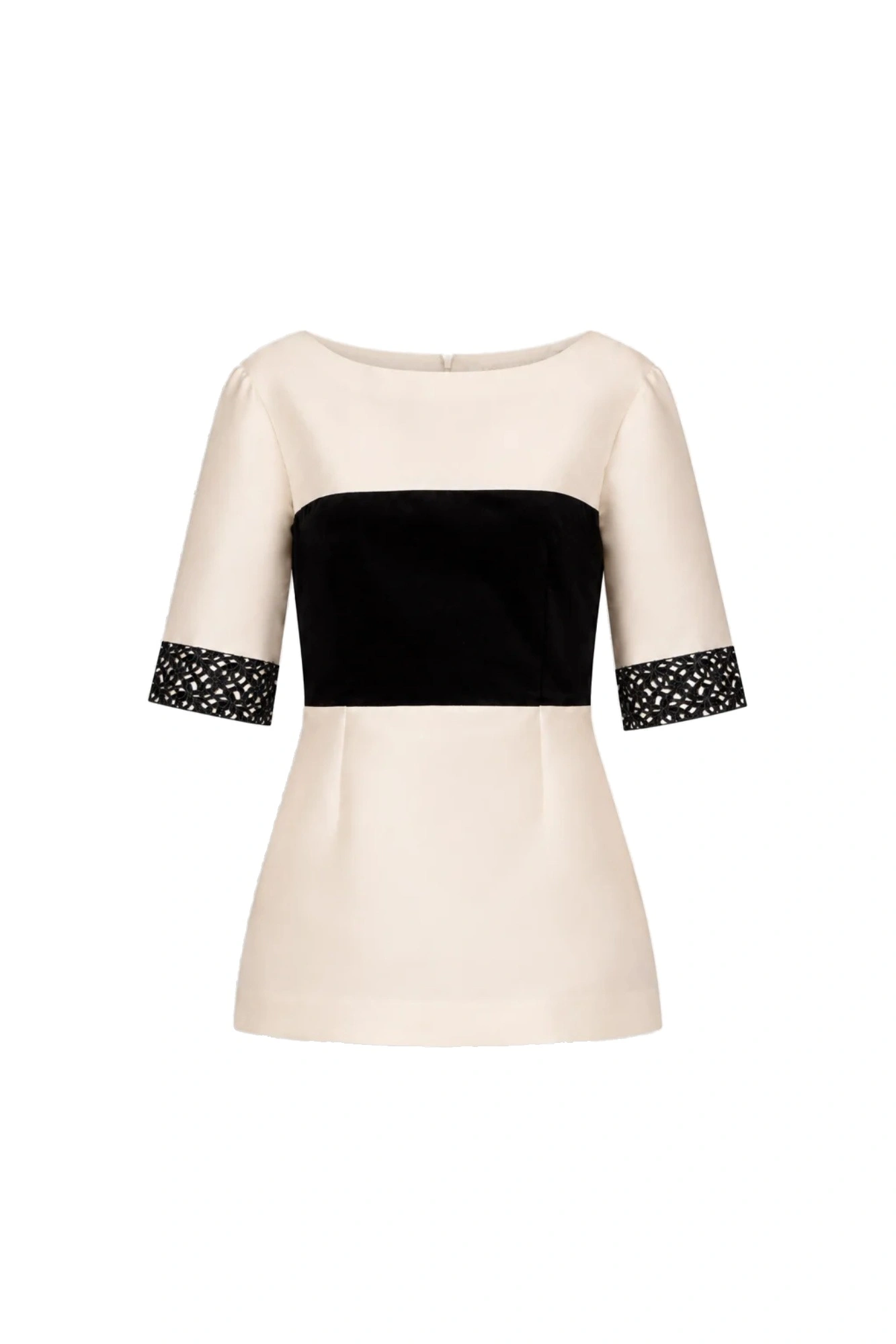 Destree Amina Smart Lace Cotton Top in Black and White Destree Amina Smart Lace Cotton Top in Black and White | Long Sleeve Tops | Coveti