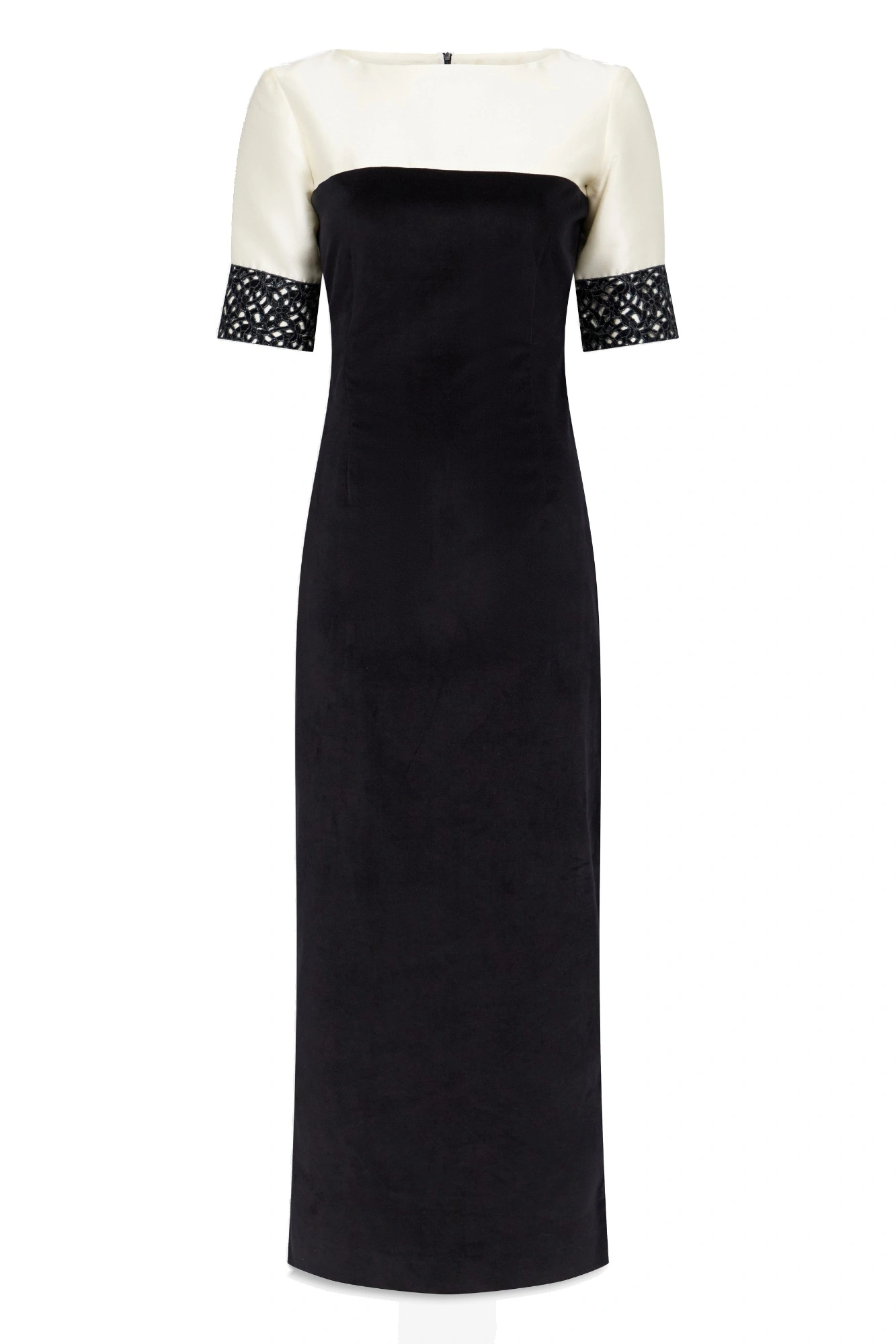 Destree Amina Smart Velvet Dress in Black and White Destree Amina Smart Velvet Dress in Black and White | Midi Dresses | Coveti