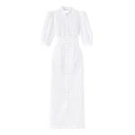 Destree Amoako Cotton Puff-Sleeve Maxi Dress in White | Maxi Dresses | Coveti