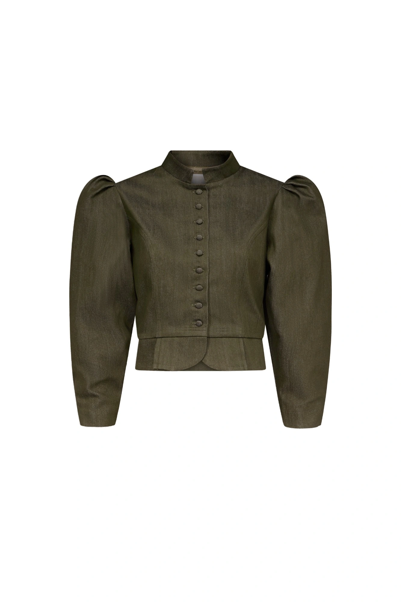 Destree Amoako Denim Puff-Sleeve Jacket in Khaki Destree Amoako Denim Puff-Sleeve Jacket in Khaki | Denim Jackets | Coveti