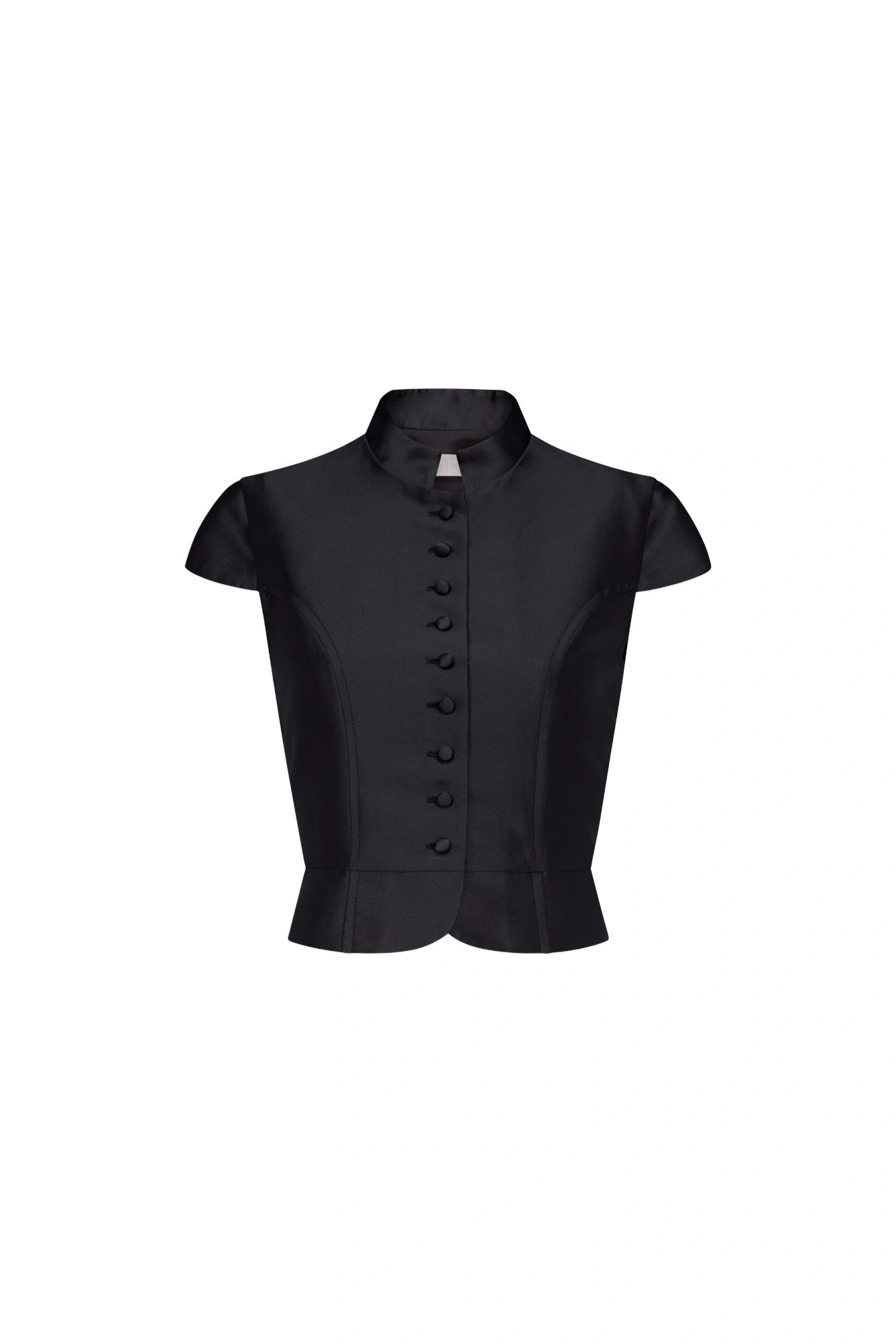 Destree Amoako Satin Cropped Top in Black Destree Amoako Satin Cropped Top in Black | Sleeveless & Tank Tops | Coveti