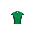 Destree Amoako Satin Cropped Top in Green | Sleeveless & Tank Tops | Coveti