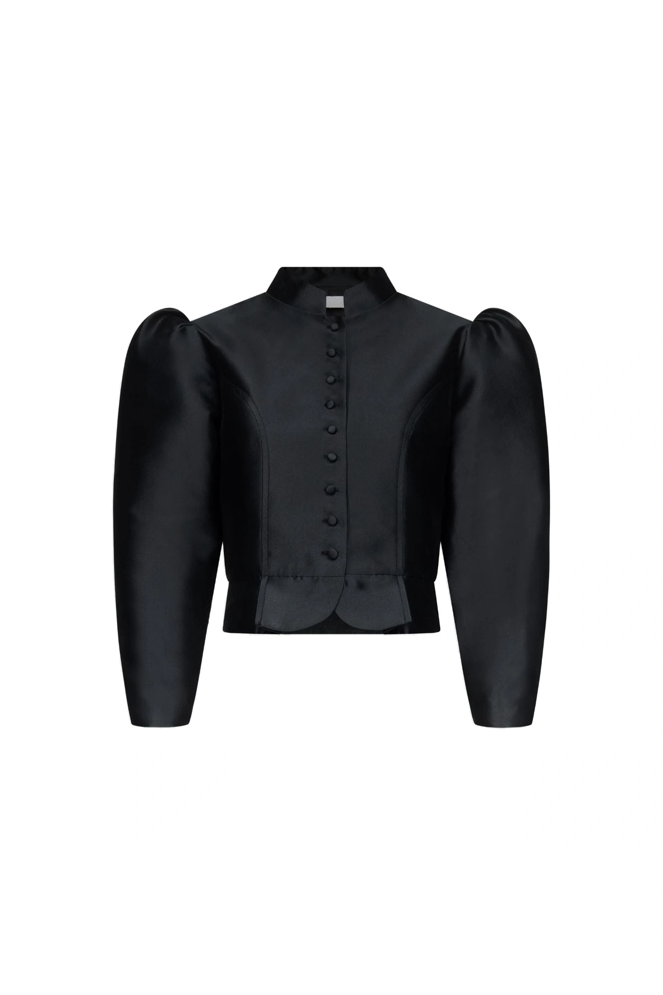Destree Amoako Satin Puff-Sleeve Jacket in Black Destree Amoako Satin Puff-Sleeve Jacket in Black | Blazers | Coveti