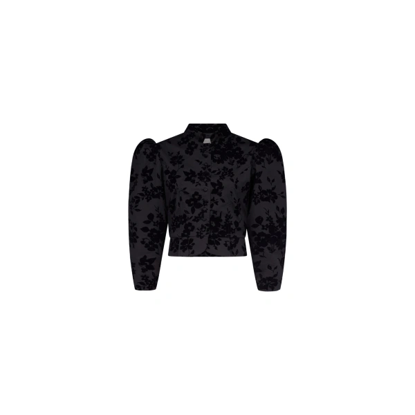 Amoako Soft Adorned Cotton Jacket in Black