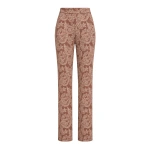 Destree Celine Paisley Straight-Leg Trousers in Brown | Tailored Pants | Coveti