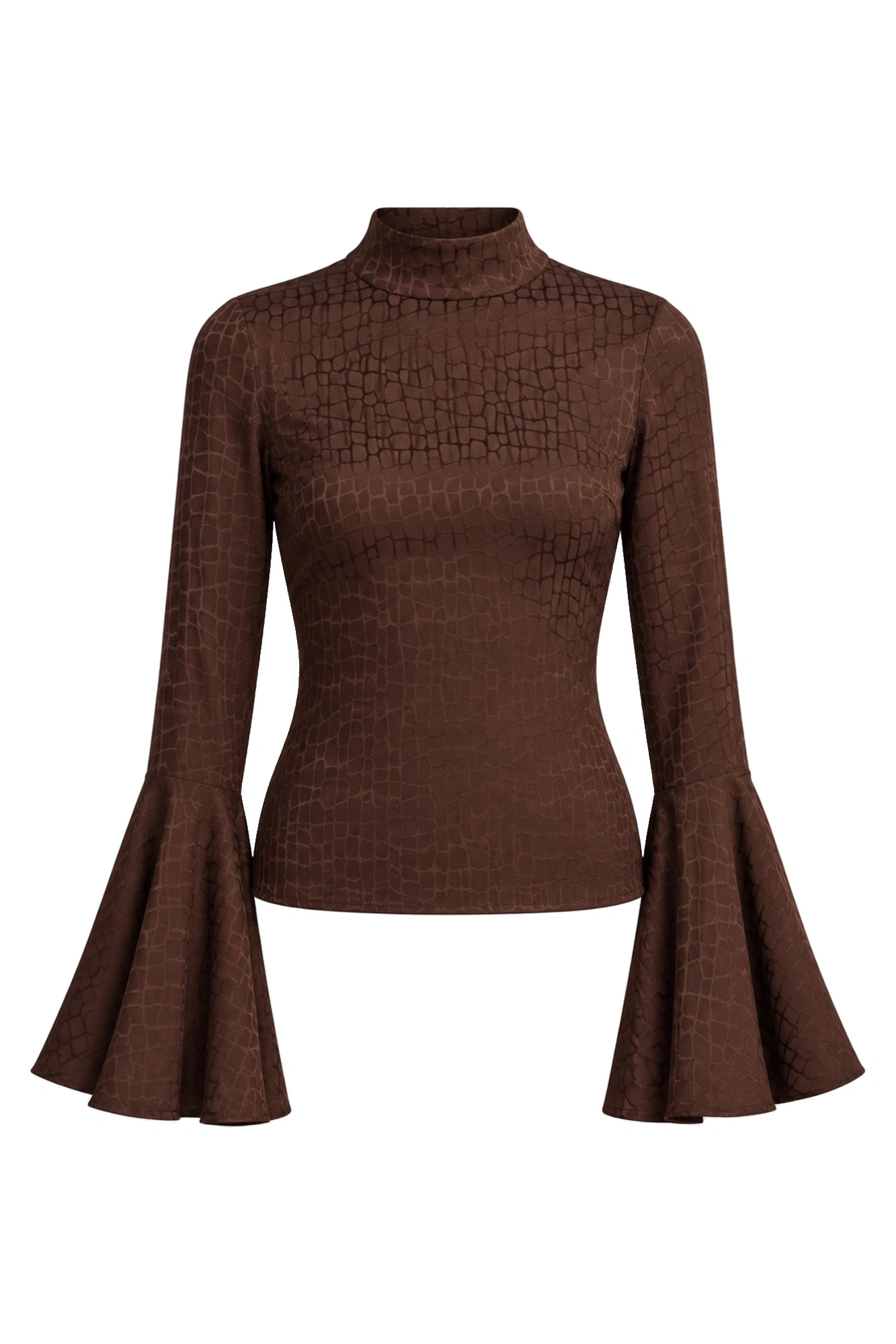 Destree Elvira Snake Cotton Top in Dark Brown Destree Elvira Snake Cotton Top in Dark Brown | Long Sleeve Tops | Coveti