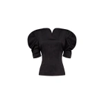 Destree Janet Textured Top in Black | Long Sleeve Tops | Coveti