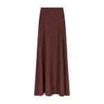 Destree Kara Loop Wool Knit Skirt in Brown | Midi Skirts | Coveti