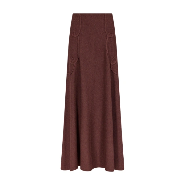 Kara Loop Wool Knit Skirt in Brown