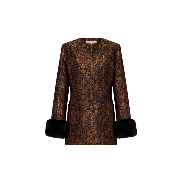 Lea Garden Jacket in Black and Rust