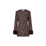 Destree Lea Tiger Wool Jacket in Brown | Blazers | Coveti