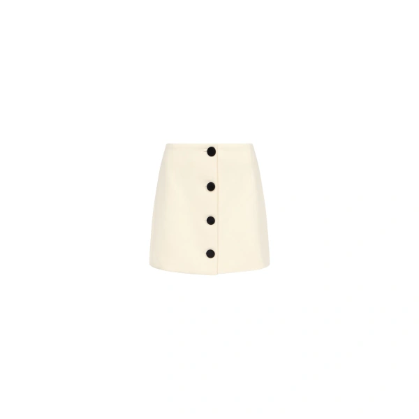 Destree Lucio Suit Bico Stretch Suiting Skirt in Black and White | Midi Skirts | Coveti