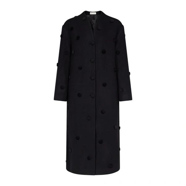 Maelle Wool Long Coat in Black