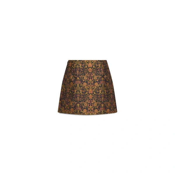 Destree Maeva Garden Skirt in Black and Rust | Midi Skirts | Coveti