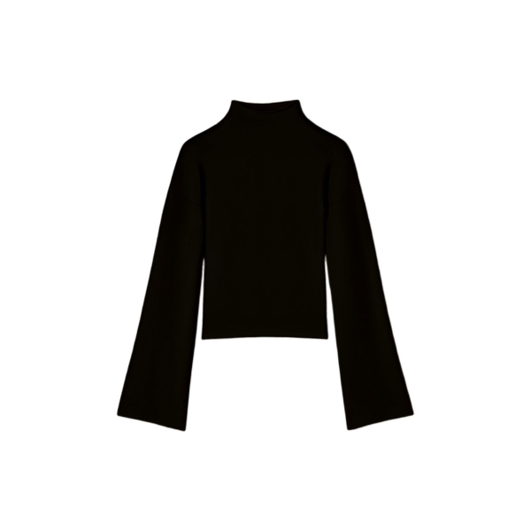 Oliver Viscose High-Neck Top in Black