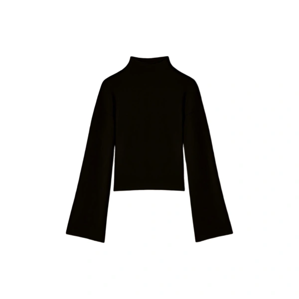Oliver Viscose High-Neck Top in Black