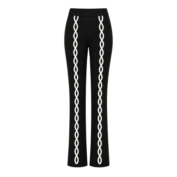 Destree Peter Loop Wool Trousers in Black and White | Tailored Pants | Coveti