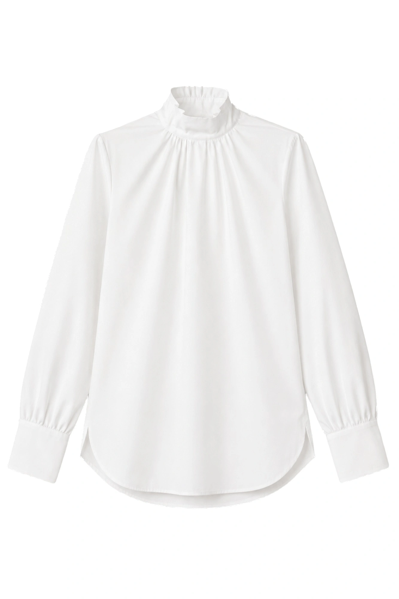 Destree Roberta Cotton Poplin High-Neck Blouse in White Destree Roberta Cotton Poplin High-Neck Blouse in White | Blouses | Coveti