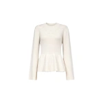 Destree Rosa Ribbed Knit Embroidered Sweater in Ecru | Sweaters | Coveti