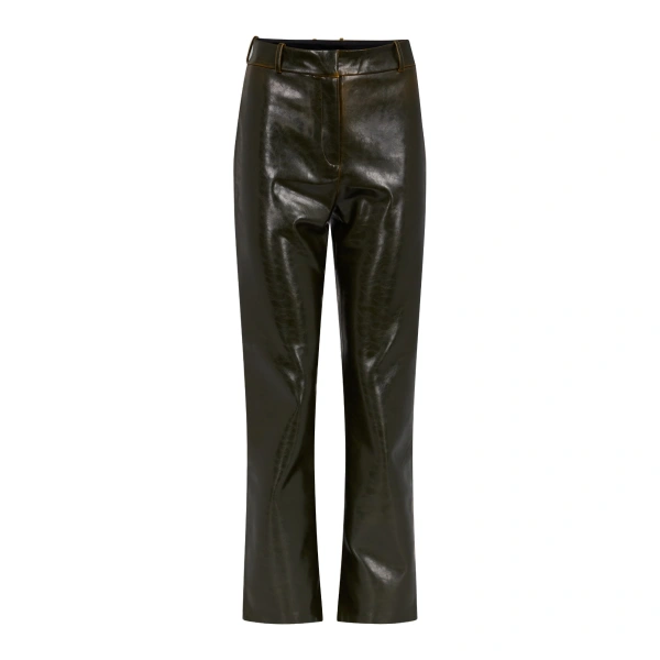 Talia Coated Trousers in Moss