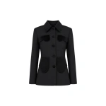 Destree Tamara Utility Jacket with Velvet Details in Black | Blazers | Coveti