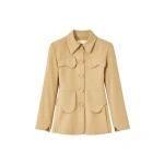 Destree Tamara Wool Utility Jacket in Beige | Blazers | Coveti
