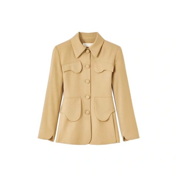 Tamara Wool Utility Jacket in Beige