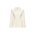 Destree Tamee Faille Jacket in White | Blazers | Coveti