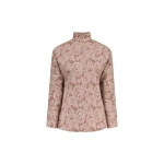 Destree Wenda Paisley Mock-Neck Top in Brown | Long Sleeve Tops | Coveti