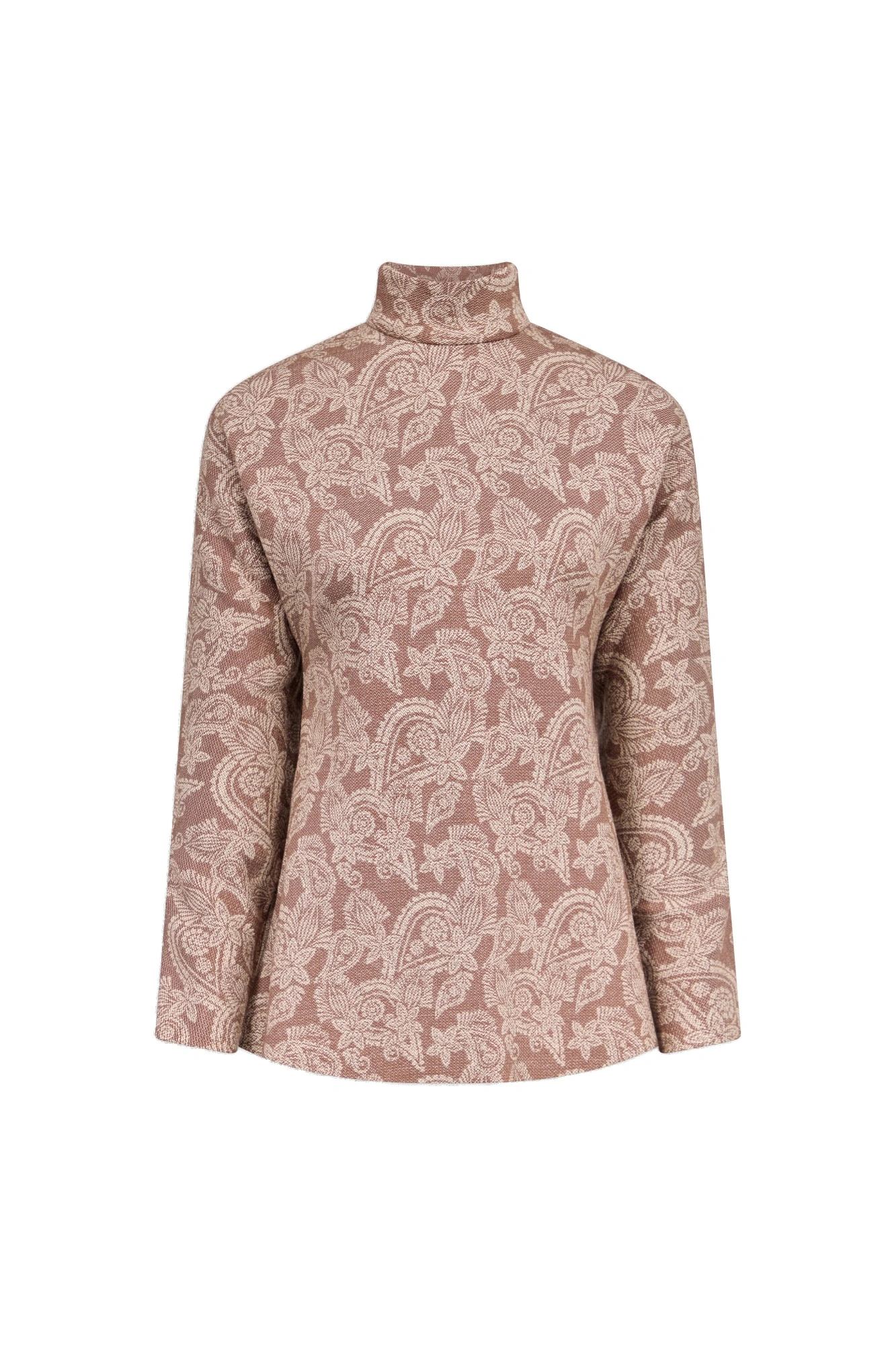 Destree Wenda Paisley Mock-Neck Top in Brown Destree Wenda Paisley Mock-Neck Top in Brown | Long Sleeve Tops | Coveti