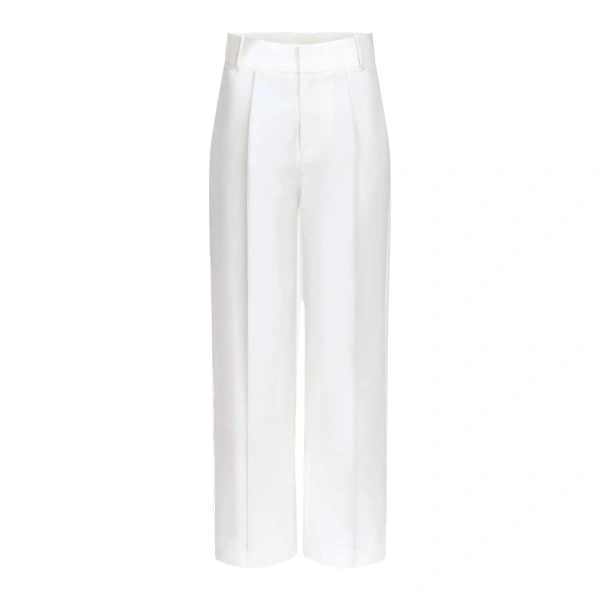Yoshitomo Satin Trousers in White