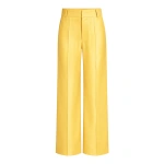 Destree Yoshitomo Satin Trousers in Yellow | Tailored Pants | Coveti