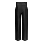 Destree Yoshitomo Satin Wide-Leg Trousers in Black | Wide-Leg Pants | Coveti