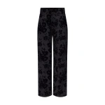 Destree Yoshitomo Soft Adorned Cotton Trousers in Black | Tailored Pants | Coveti