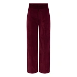 Destree Yoshitomo Velvet Straight Trousers in Burgundy | Tailored Pants | Coveti